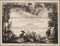 TvB G 5513
<br/>
Titelpagina van het oeuvre van Ph. Wouwermans in prent.
<br/>
<em>Moyreau, Jean (1690-1762)</em>